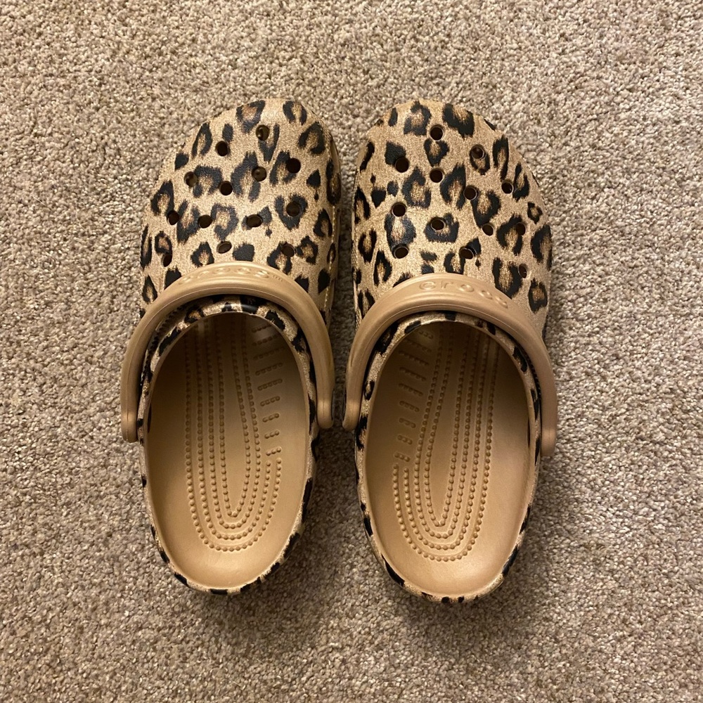 Cheetah print Crocs